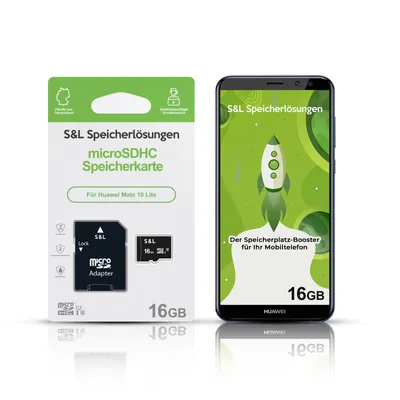 Produktbild von microSD Speicherkarte S&L für Huawei Mate 10 Lite - Speicherkapazität: 16 GB