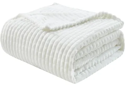 Productafbeelding van Pluizige deken met 3D-touch, 150x200 cm, sherpa-flanel, wit