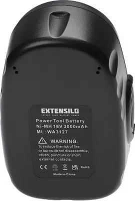 Produktbild von EXTENSILO Akku Ersatz für Worx WA3127 für Werkzeug (3000 mAh, NiMH, 18 V)