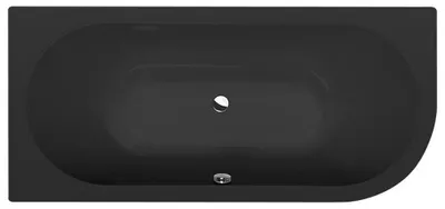 Produktbild von VIVA L Asymmetrische Badewanne 175x80x47cm, links, schwarz matt