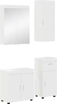 Produktbild von "Schlussverkauf" Badezimmermöbel-Set(Badschrank) - moderne-desgin - mit Schubladen TULUM Weiß Holzwerkstoff C9274
