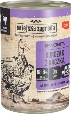 Zdjęcie produktu dla Karma dla kotów WIEJSKA ZAGRODA Kurczak 400 g
