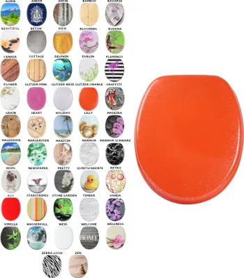 Imagen del producto de SANILO® Asiento de inodoro con sistema de cierre suave, color naranja brillante