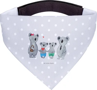 Produktbild von Mr. & Mrs. Panda Halstuch Hund Koala Familie zwei - Grau Pastell - Geschenk, Schal Für Hunde, Tuch, Koalabär, Muttertag, Zusammen