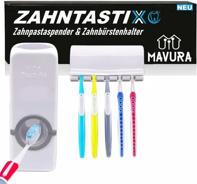 Immagine prodotto di ZAHNTASTIX Distributore di dentifricio Distributore automatico di dentifricio Portaspazzolino