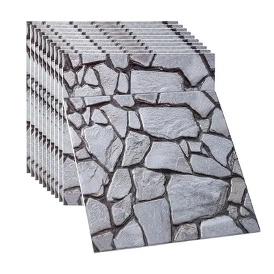 Produktbild von 20 Stück 3D Wandpaneele Steinoptik Selbstklebend, 30 × 30 cm  Wasserdicht PVC Backstein Tapete für Innenbereich, Außenbereich, Geschäftsräume