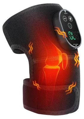 Productafbeelding van Draadloze verwarmde kniebrace, knieverwarming met touchscreenbediening, verwarmingskussen voor knie, schouder en elleboog met 6 warmtestanden en 3 massageprogramma's