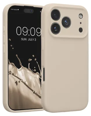 Produktbild von kwmobile Silikon Case für Apple iPhone 18 Pro / iPhone 17 Pro Hülle - Soft gummierte Handyhülle, Schutzhülle Cover in Creme