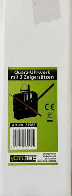 Produktbild von Quarz-Uhrwerk mit 32mm Schaft 3 Zeigersätzen aus Kunststoff