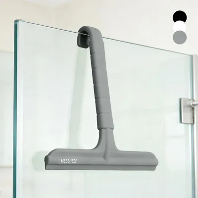 Immagine prodotto di Spazzola per doccia in silicone, grigia, da 20 cm, con gancio