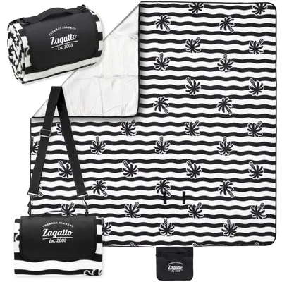 Produktbild von Zagatto Picknickdecke Stranddecke Decke 200x200cm mit Griff Palmenmuster ZG1202
