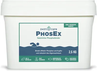 Produktbild von swimcare PhosEx 2,5kg Natürlicher Phosphatbinder gegen Algen für Schwimmteiche