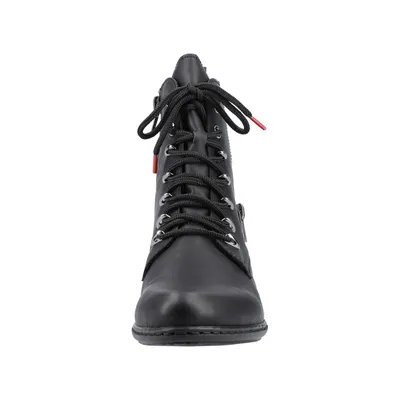 Produktbild von Rieker Damen Stiefelette cool rockig Schafteinsatz mit Muster Reißverschluss Y0700, Größe:41 EU, Farbe:Schwarz