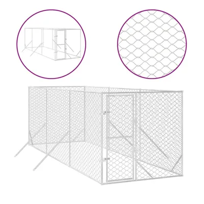Produktbild von Outdoor-Hundezwinger Silbern 2x6x2 m Verzinkter Stahl