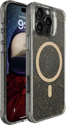 Zdjęcie produktu dla imoshion Clear Glitter Backcover z MagSafe dla Apple iPhone 16 Pro Max - złoty