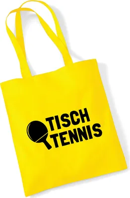 Produktbild von Huuraa Jutebeutel Tischtennis Tischtennisschläger 10 Liter Yellow Baumwolle Tasche Geschenkidee