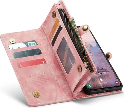 Produktbild von Für Samsung Galaxy S23 Multifunktion Teilbare Handy Tasche Geldbörse Hülle Etuis Pink