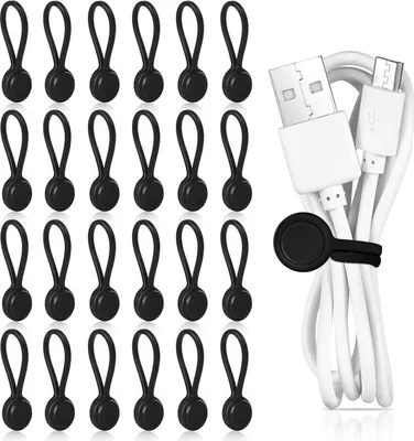Produktbild von Magnetische Kabelbinder,  24 Stück Silikon Magnet Kabelbinder, Wiederverwendbare Magnetic Cable Ties, Multifunktionale Magnetic Kabel Organizer, für Kopfhörerkabel USB-Ladekabel Stifte