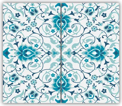 Produktbild von Tulup Glas-Herdabdeckplatte - 2x30x52cm - Glaskeramikkochfeld-Abdeckung Spritzschutz Zweiteilig Arabisches Muster
