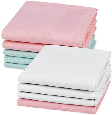 Productafbeelding van Ibenzoa® 9-delige set katoenen stoffenzakdoekjes, 40x40 cm, wasbaar tot 60°C – herbruikbaar, 3 kleuren, strepen en ruitmotieven, elegant voor heren en dames
