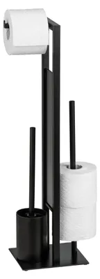Produktbild von WENKO Stand WC-Garnitur Rivalta in Mattschwarz 18 x 70 x 23 cm