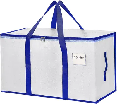 Produktbild von Große Umzugstasche mit Reißverschlüssen, Tragbare (Blau)