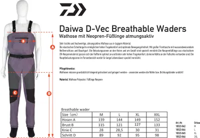 Imagen del producto de Botas de vadeo transpirables D-Vec, talla 2XL