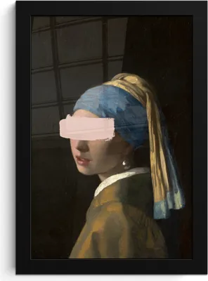 Produktbild von MuchoWow® MuchoWow® Gerahmtes Poster Mädchen mit Perlenohrring - Johannes Vermeer - Pastell 20x30 cm - Poster mit zchwarzem Bilderrahmen - Drucken - Bilder Poster im Rahmen