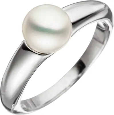 Produktbild von Gr. 58 Damen Ring 925 Sterling Silber 1 Süßwasser Perle Perlenring Silberring