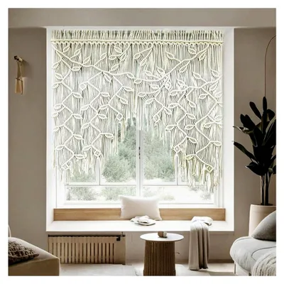 Produktbild von Makramee Wandbehang 1M*1M, Handgewebtes Wanddekor für Boho Schlafzimmer und Wohnzimmer