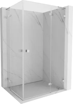 Image de Mexen Lunar L Duo cabine de douche pivotante droite 95 x 80 cm, transparent, chrome - 834L-095P-080L-01-00