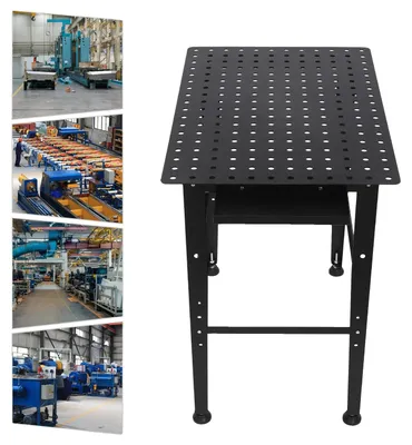 Produktbild von Schweißtisch, 600 kg Tragfähigkeit, Kohlenstoffstahlmaterial, Plattformdicke 3 mm, höhenverstellbar 28-58,42 cm, stabile Konstruktion