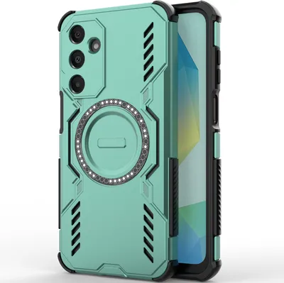 Produktbild von Magnetisch Hülle für Samsung Galaxy A16 5G/4G, Hybrid PC TPU Bumper Stoßfestes Loch Wärmeableitung Handyhülle Grün