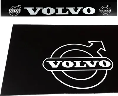 Produktbild von Kotflügel / Schlammpresse, hinten, 40 x 240 cm, Volvo, mit weißer Schrift und Logo auf schwarzem Hintergrund, aus strapazierfähigem Gummi