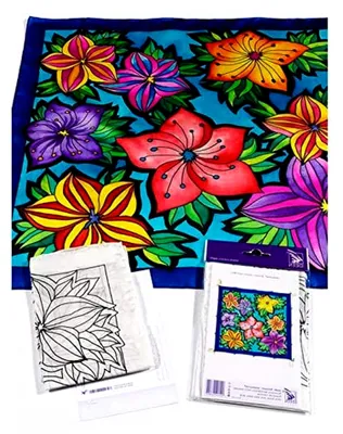 Produktbild von Seidenmalerei/Seiden Gutta-Tuch 55x55, Pongé 08, Motiv 'Bouquet'