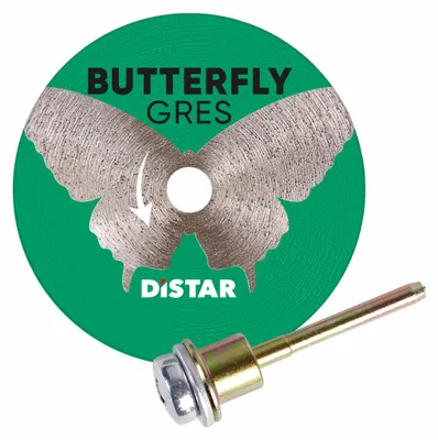 Produktbild von Distar Butterfly - Gres - de Diamanttrennscheibe (45 mm de Durchmesser, 0,6 mm de Dicke, für Feinsteinzeugfliesen gres)