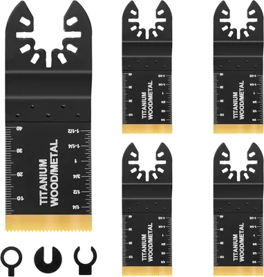 Produktbild von Multitool Zaagbladen Set, 5-teilig, Titanbeschichtung, für Metall, Holz und Kunststoff