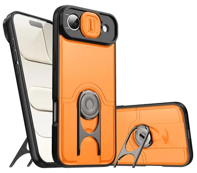 Obrázek produktu pro Pouzdro pro iPhone Air, Posuvným krytem fotoaparátu a kroužkovým stojánkem, nárazuvzdorné ochranné pouzdro Oranžová