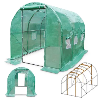 Produktbild von Folien Gewächshaus TOM GH-600 | 6 m² 200×200×300 cm (B×H×T) | 140g/m² | Gitterschutzfolie | Wasserfest | UV-Beständig Erdanker