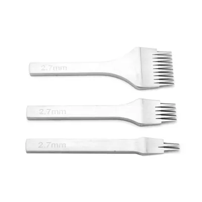 Obrázek produktu pro Sada razítek z bílé oceli s 2/5/10 hroty pro provázání a šití kožených výrobků (2,7 mm)