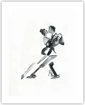 Produktbild von Poster - Poster ohne Rahmen - Tango Zeichnen Schwarzweiß - 40x50 cm - Wand Bild - Wanddeko - Wandbilder - Kunstposter - Wandposter - Bilder - Kunstdruck - Wanddekoration - Wandbild - P2XPA40x50-4300