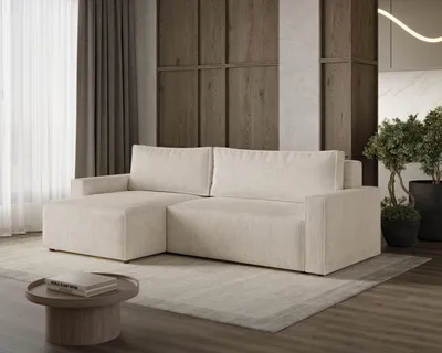 Produktbild von LIVIO L Ecksofa mit Schlaffunktion, Sofa mit Stauraum, Wohnzimmersofa, Couch, Schlafsofa, Lounge-Set - POSO 100