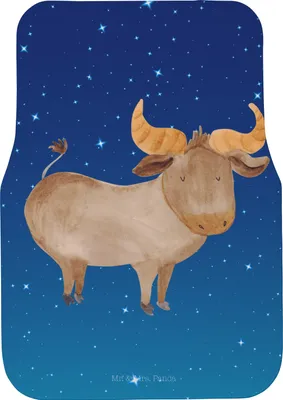 Produktbild von Mr. & Mrs. Panda Automatte Sternzeichen Stier - Sternenhimmel Blau - Geschenk, Auto Fußmatte, Geburtstag April, Autoteppich, Mai, Auto-Fußmatte, Rind, Fürs, Ochse