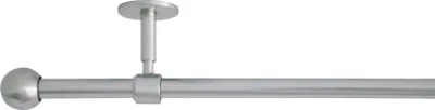Produktbild von Komplettgarnitur Kugel Gardinenstange ausziehbar Farbe: Edelstahl-Optik, Größe: 160-280 cm