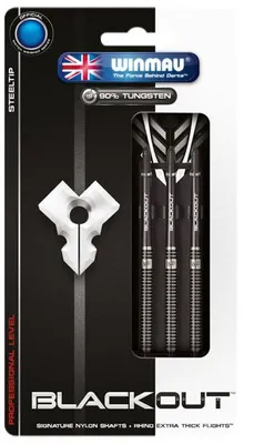 Image de Winmau Blackout 90% Tungstène Fléchettes en acier 26 Grammes