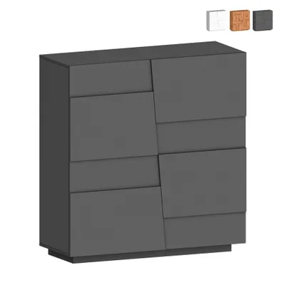 Immagine prodotto di Credenza moderna a 2 ante, mobile multiuso da ingresso, 120x44,6x126 cm, Seeley - Antracite