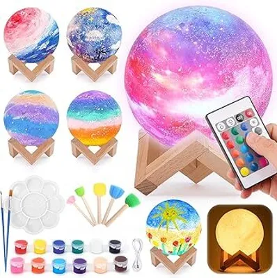 Produktbild von Mondlampe Bastelset Kinder ab 6 8 9 10 Jahre: Mädchen Geschenke 7 8 9 10 11 Jahre Basteln für Mädchen 8-9-10-11 Jahren Nachtlicht Kinder Spielzeug