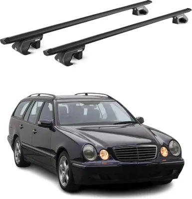 Image de Barres de toit transversales pour Mercedes Classe E S210 S211 1996-2009 Noir ABE