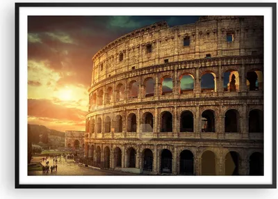 Produktbild von Gerahmtes Poster - Schwarzer Rahmen - Coloseum Roma Architektur Italien - 100x70 cm - Wand Bild - Wanddeko - Wandbilder - Wandposter - Bilderrahmen - Bilder - Kunstdruck - Wandbild - P2BAA100x70-2966
