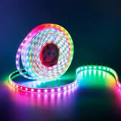 Immagine prodotto di Strisce LED indirizzabili da 5 metri, 300 pixel, flessibili, RGB, LED SMD5050, IP67, impermeabili, nere